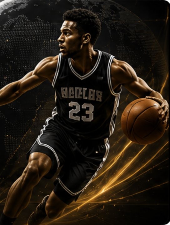 Basketball athlete competing